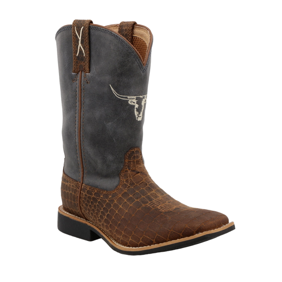 Twisted X® Children's Top Hand Chocolate & Dusty Blue Boots YTH0017
