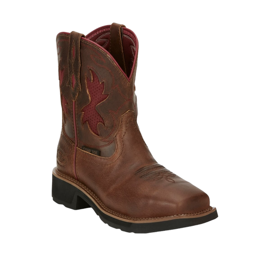 Justin Ladies Lathey Brown Nano Composite Square Toe Work Boots GY9962