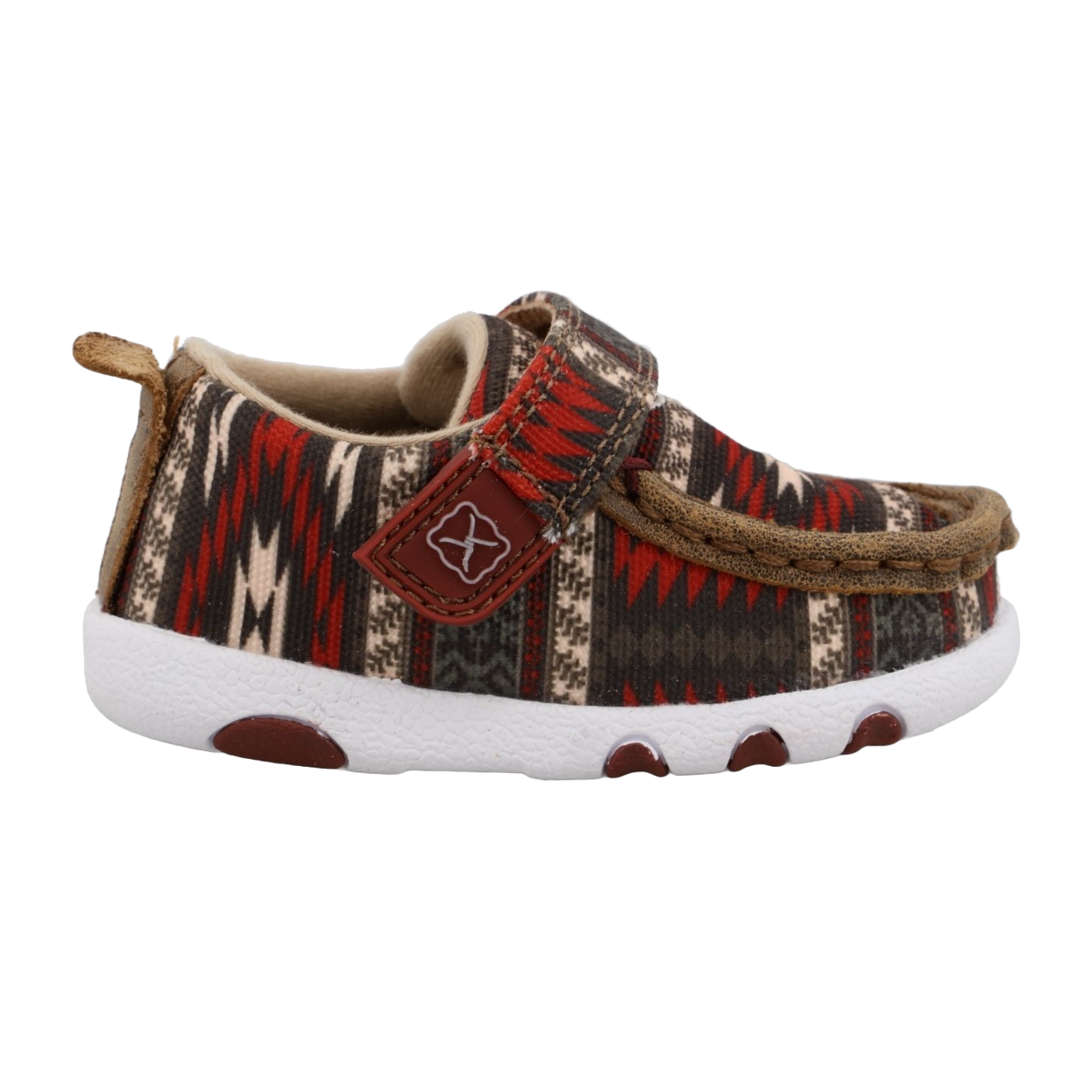Twisted X Infants Hooey Red Aztec Driving Moc Shoes IHYC001