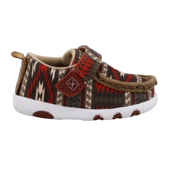 Twisted X Infants Hooey Red Aztec Driving Moc Shoes IHYC001