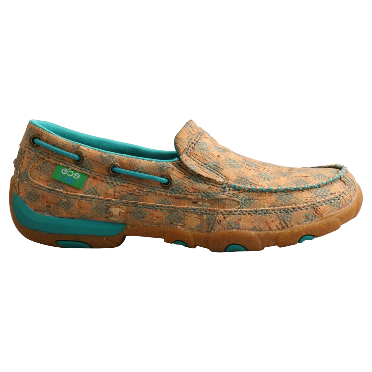 Twisted X Ladies Tan & Turquoise Slip On Driving Mocs WDMS022