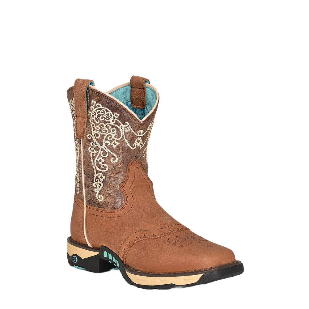 Corral Ladies Top Farm & Ranch Brown Square Toe Work Boots W5006