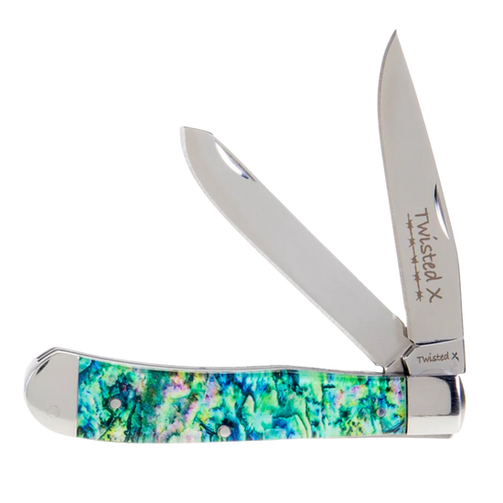 Twisted X® Abalone Double Blade 4.5" Trapper Knife XK305