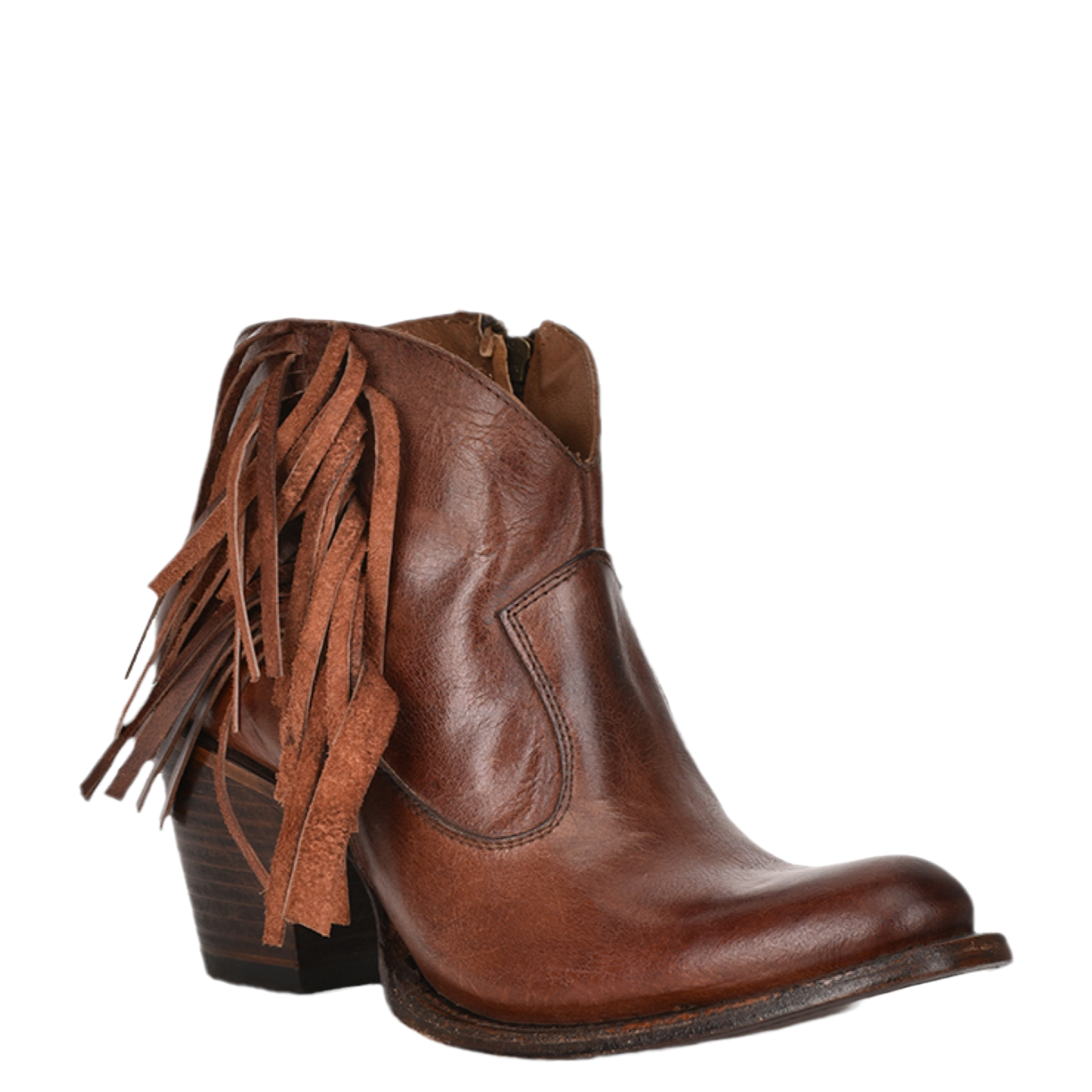 Load image into Gallery viewer, Circle G By Corral® Ladies Honey Fringe &amp;amp; Zipper Booties Q7017
