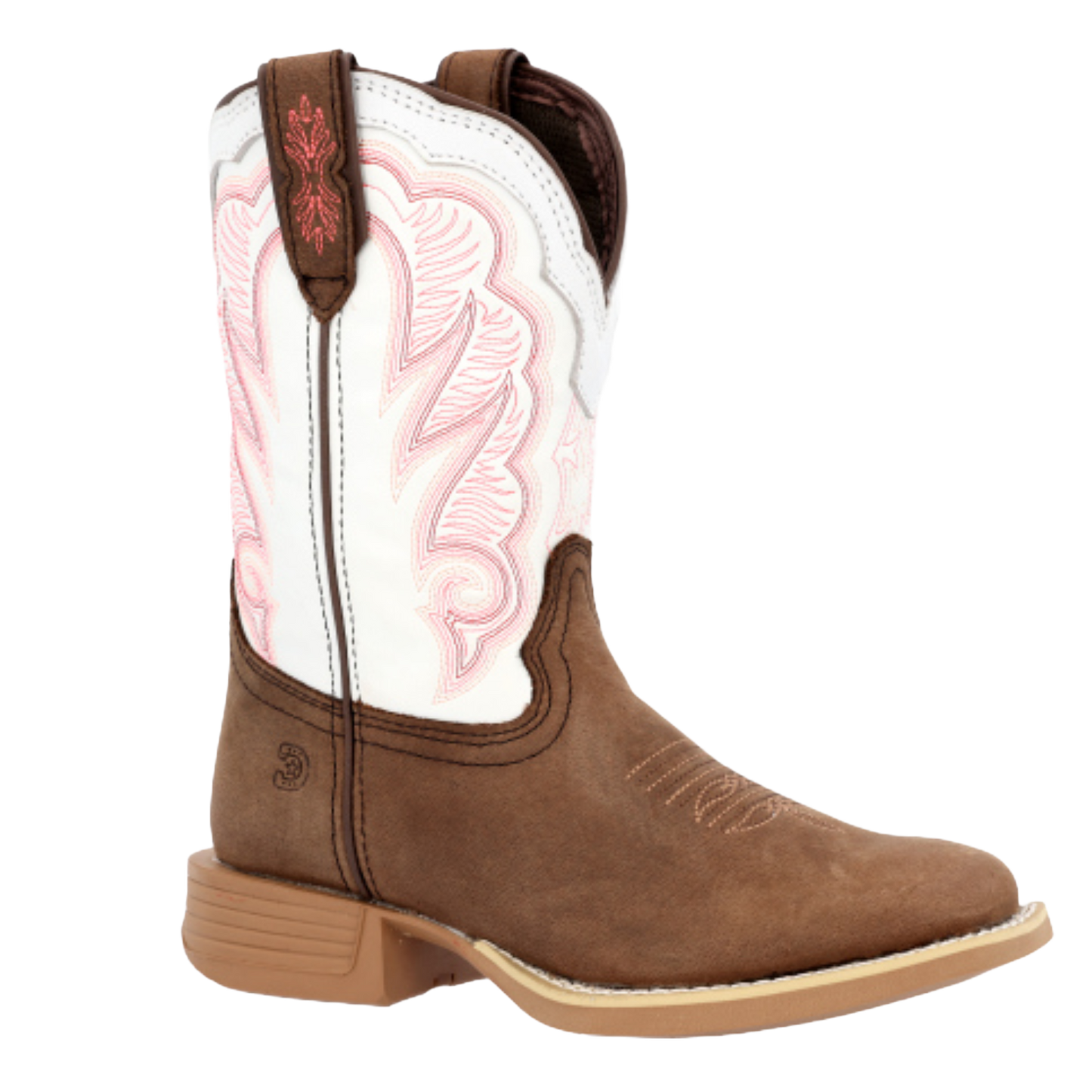 Durango® Children's 8" Pink & Brown Western Pull-On Boots DBT0242