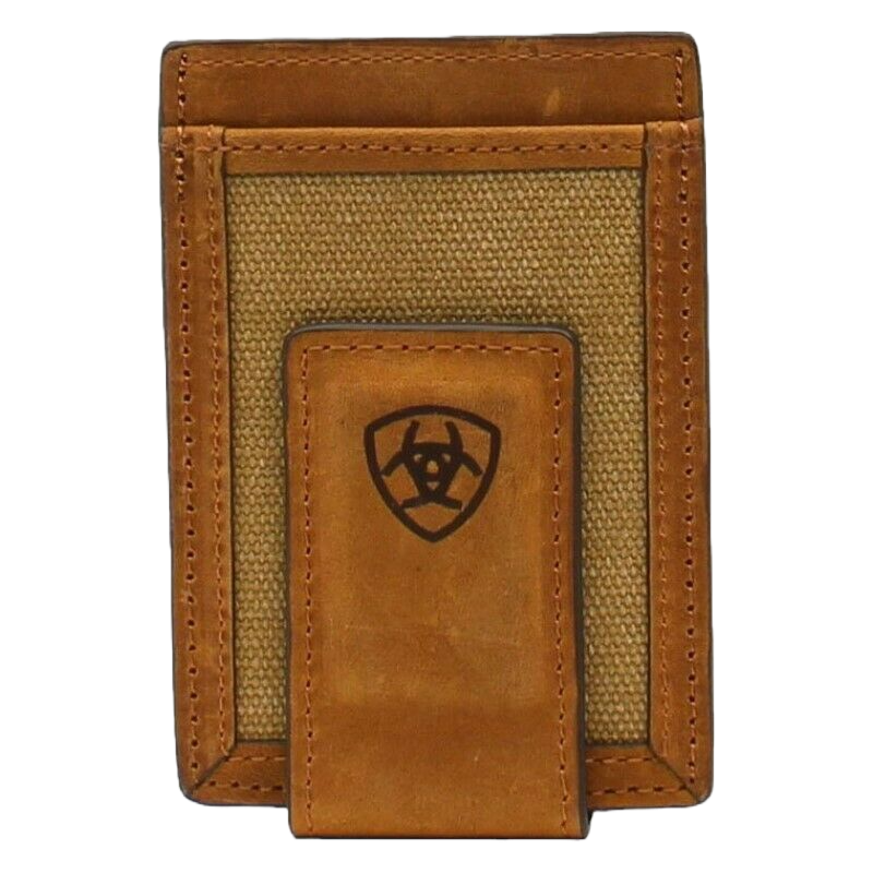 Ariat Brown Canvas & Leather Money Clip A3542044