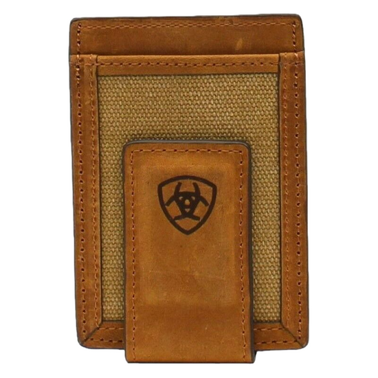 Ariat Brown Canvas & Leather Money Clip A3542044