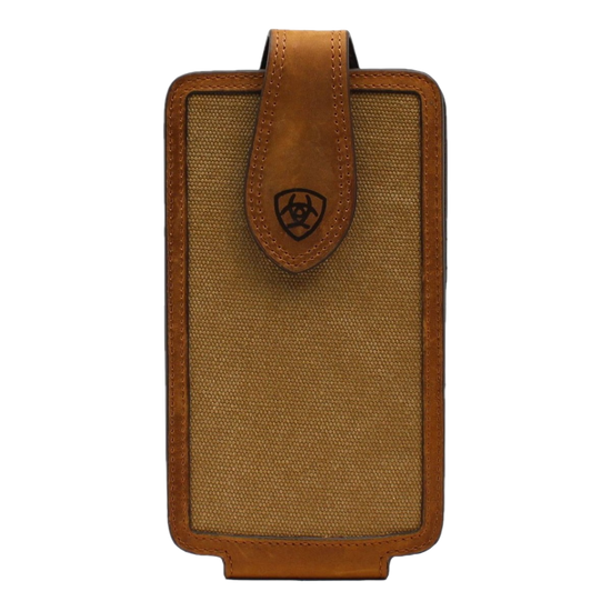 Ariat Brown Leather Canvas Holster Cell Phone Case A0602008