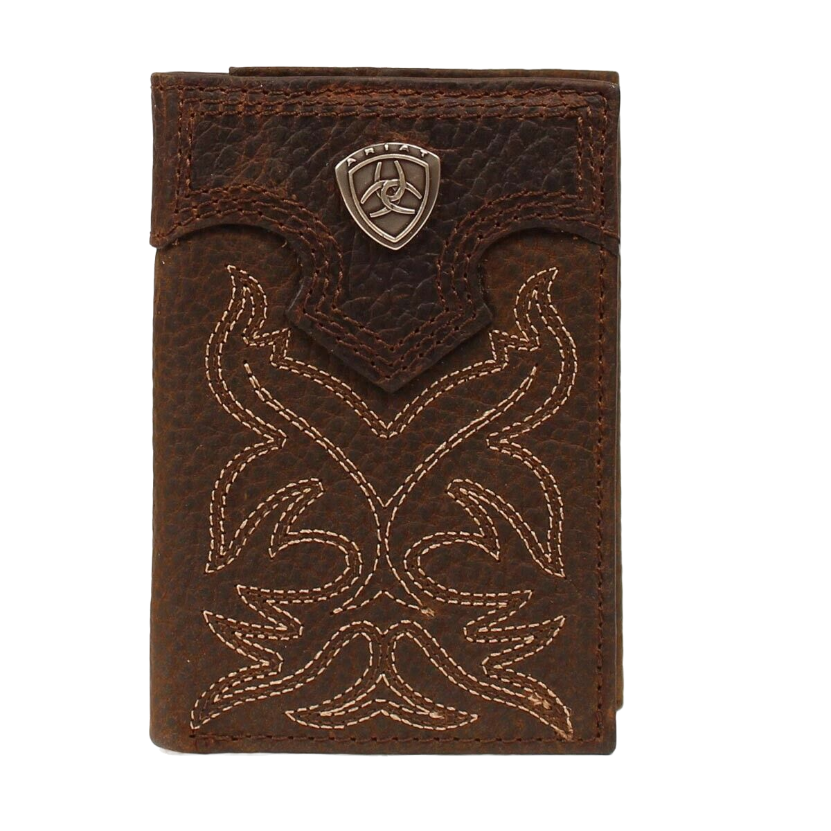 Ariat Brown Tri-fold Rodeo Wallet with Shield Logo A3511002