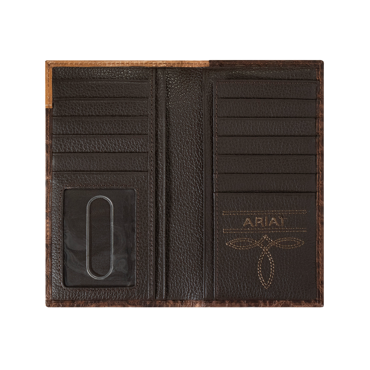 Ariat Croc Print Brown Leather Wallet A3552802