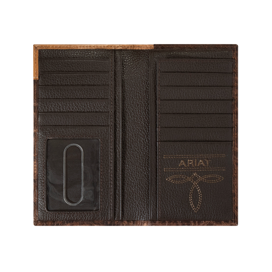 Ariat Croc Print Brown Leather Wallet A3552802