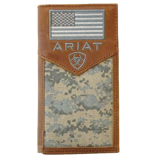 Ariat Digital Camo & Embroidered Flag Bi-fold Rodeo Wallet A3536428