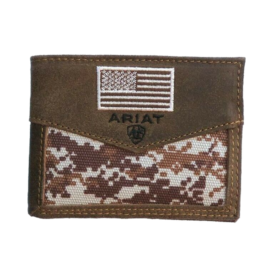Ariat Digital Camo & Embroidered Flag Bi-fold Rodeo Wallet A3536844