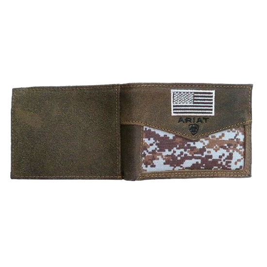 Ariat Digital Camo & Embroidered Flag Bi-fold Rodeo Wallet A3536844