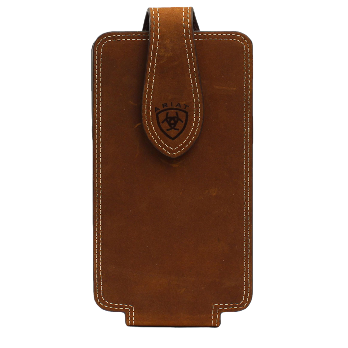 Ariat Double Stitched Medium Brown Leather Cell Phone Case A0600044