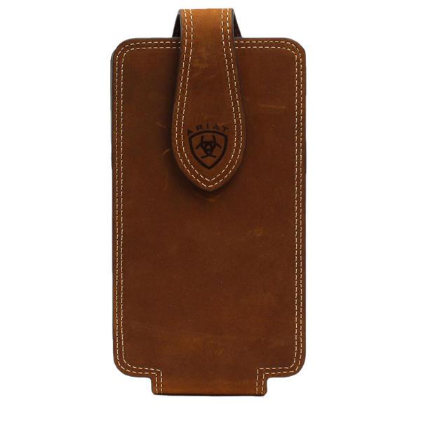 Ariat Double Stitched Medium Brown Leather Cell Phone Case Ariat Double Stitched Medium Brown Leather Cell Phone Case