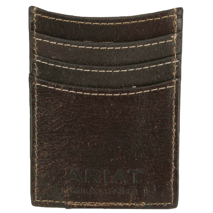 Ariat Floral Embroidery Dark Brown Money Clip A3528002