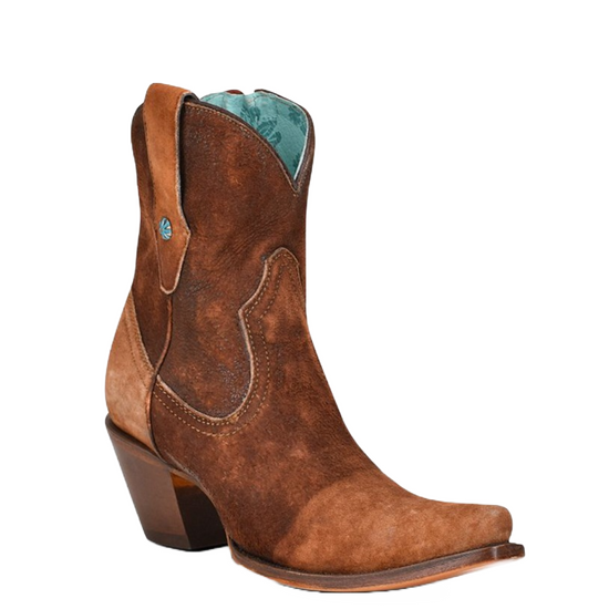 Corral Ladies Brown Lamb Ankle Bootie Boots A4171