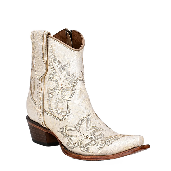 Circle G By Corral Ladies Pearl Embroidery & Zipper Ankle Booties L5916
