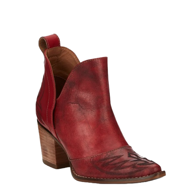 Nocona Ladies Micki Snip Toe Red Leather Booties ME1922