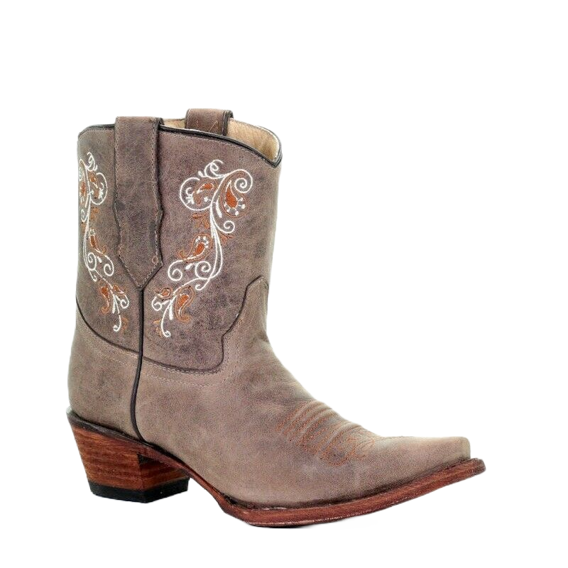 Circle G by Corral Ladies Brown & White Embroidery Boots L5459