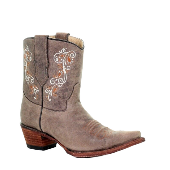 Circle G by Corral Ladies Brown & White Embroidery Boots L5459