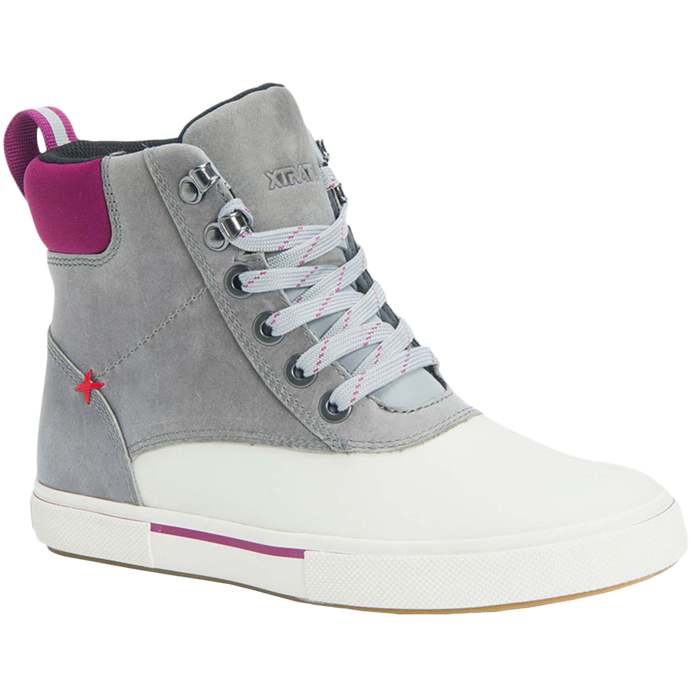XTRATUF Ladies 6 Inch Leather Lace Grey Ankle Deck Boot LALW104