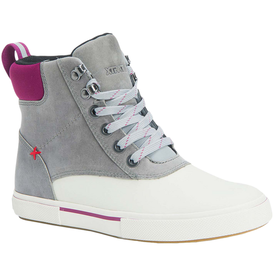 XTRATUF Ladies 6 Inch Leather Lace Grey Ankle Deck Boot LALW-104