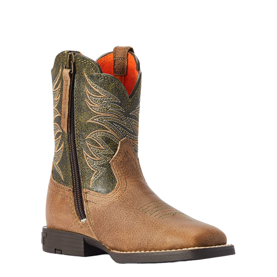 Ariat® Children's Firecatcher Alfalfa & Brown Square Toe Boots 10042416