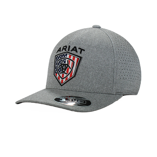 Ariat® Men's USA Flag Logo Grey Snapback Cap A300018906