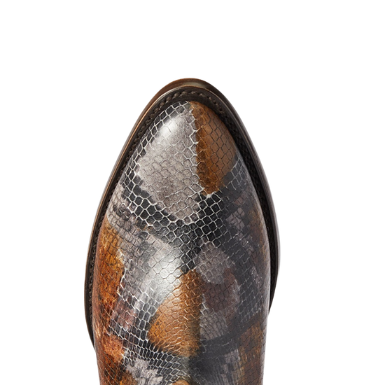 Ariat Ladies Dixon R Toe Snake Print Brown Western Booties 10038548