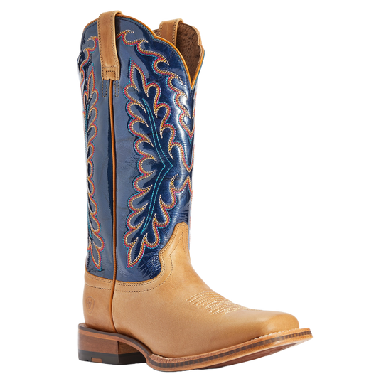 Ariat® Ladies Darbie Square Toe Flaxen & Navy Patent Boots 10042388