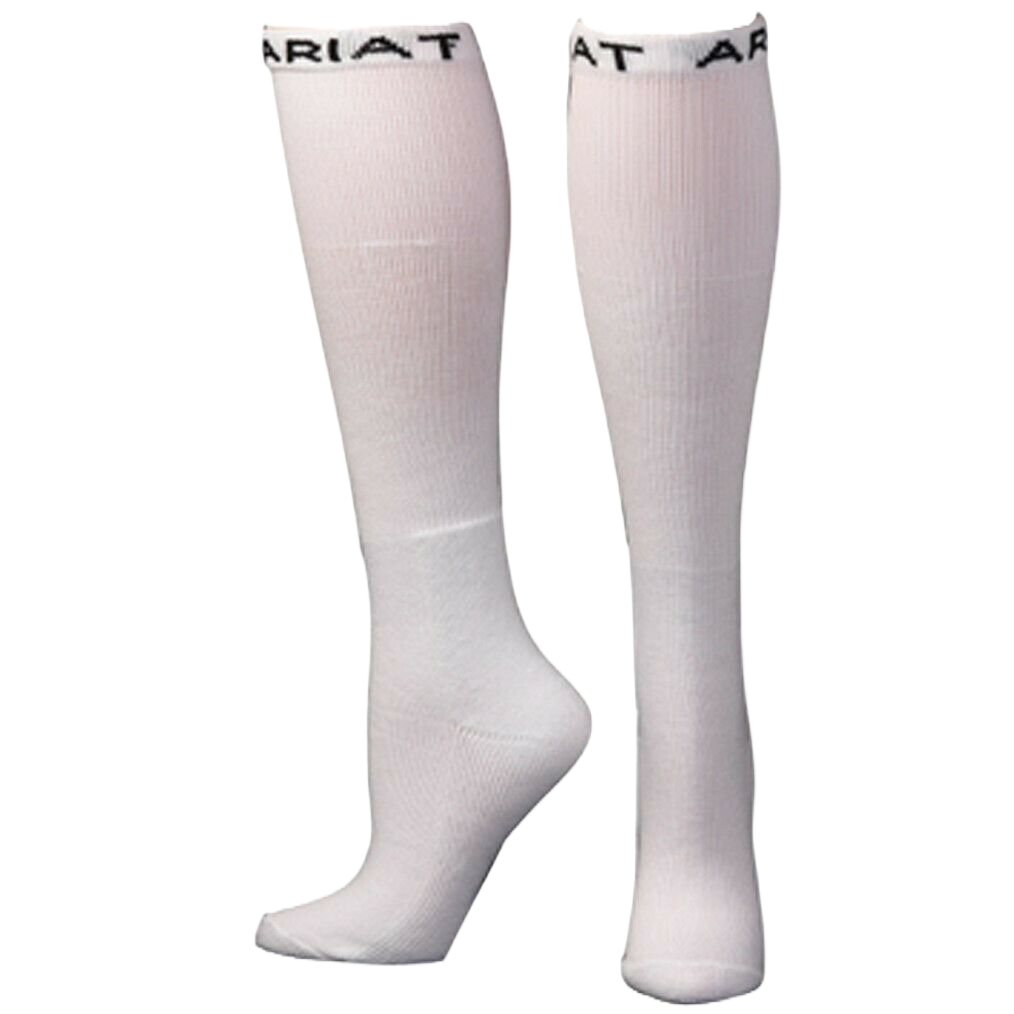 Ariat® Men's 2 Pack Over-The-Calf White Boot Socks A2503005