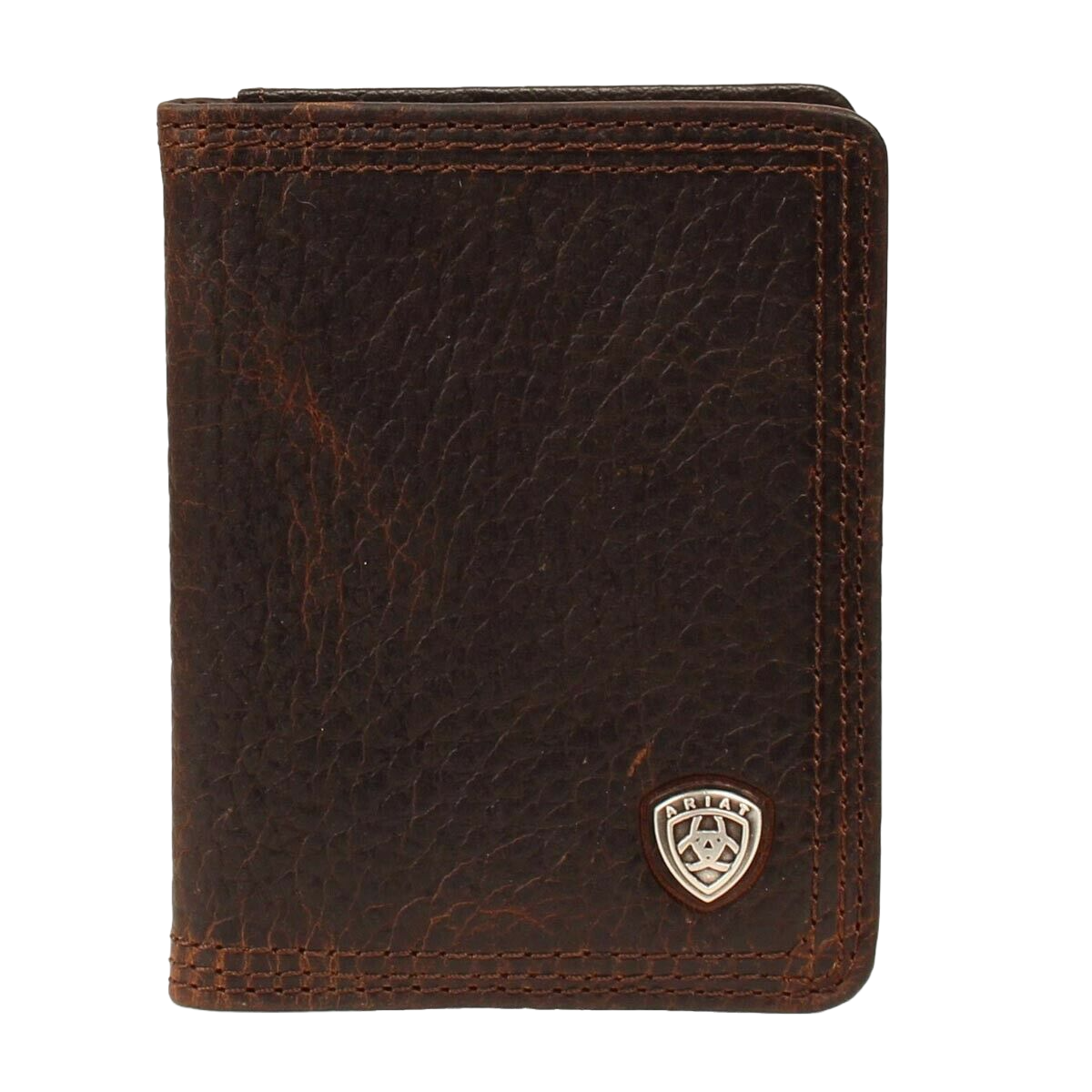 Ariat Rowdy Brown Bi-fold Wallet w/ Flip & Small Shield Logo A35120282