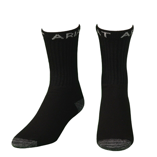 Ariat® Men's Black 3- Pack Workboot Socks A2503801