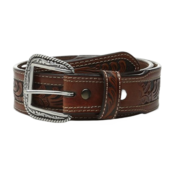 Ariat Mens Embossed Inlay Tan Leather Belt A1015008