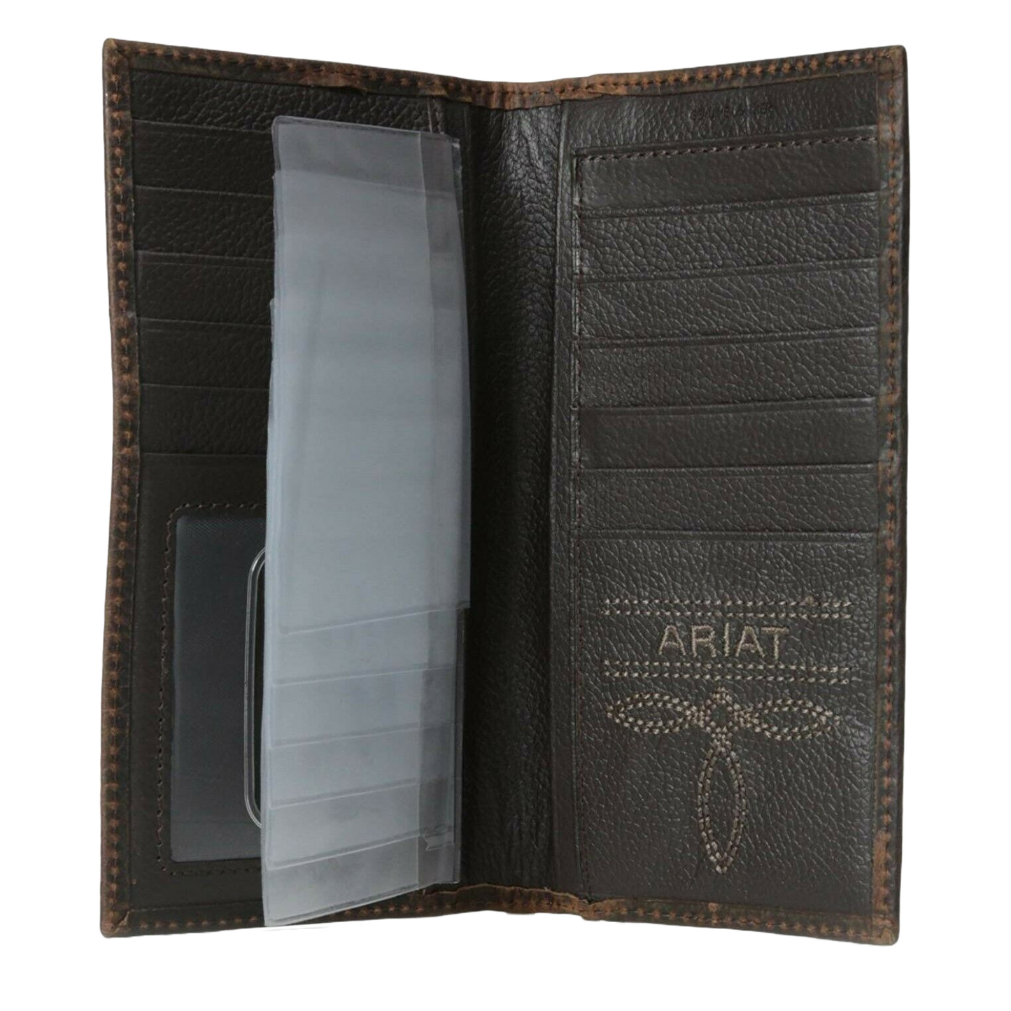 Ariat Rodeo Duffle Ariat Tan Embroidered Bi-fold Rodeo Wallet w/ Aztec Inlay A3543408