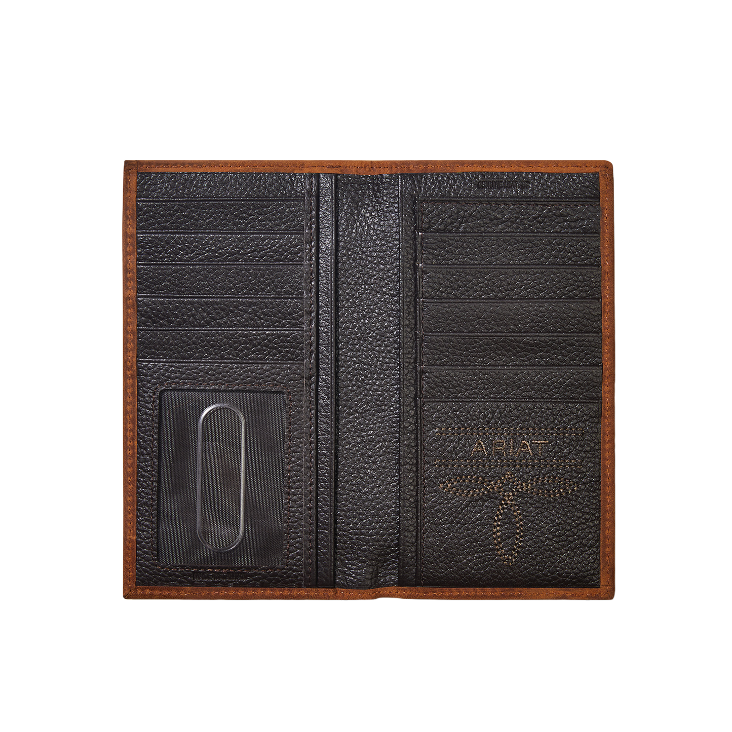 Ariat® Men's Brown Leather and Calf Hair Bi-fold Rodeo Wallet A3544144