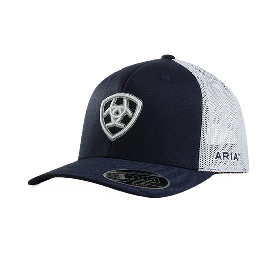 Load image into Gallery viewer, Ariat® Unisex Classic Navy and Embroidered Shield Logo Baseball Cap A300007903
