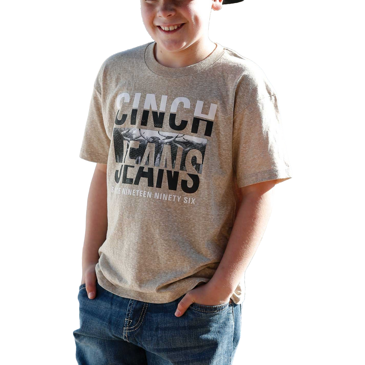Cinch® Boy's Khaki Graphic Logo Short Sleeve T-Shirt MTT7670111