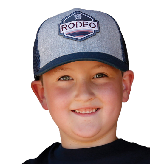 Cinch® Youth Boy's Grey And Blue Rodeo Patch Trucker Cap MCC0606010