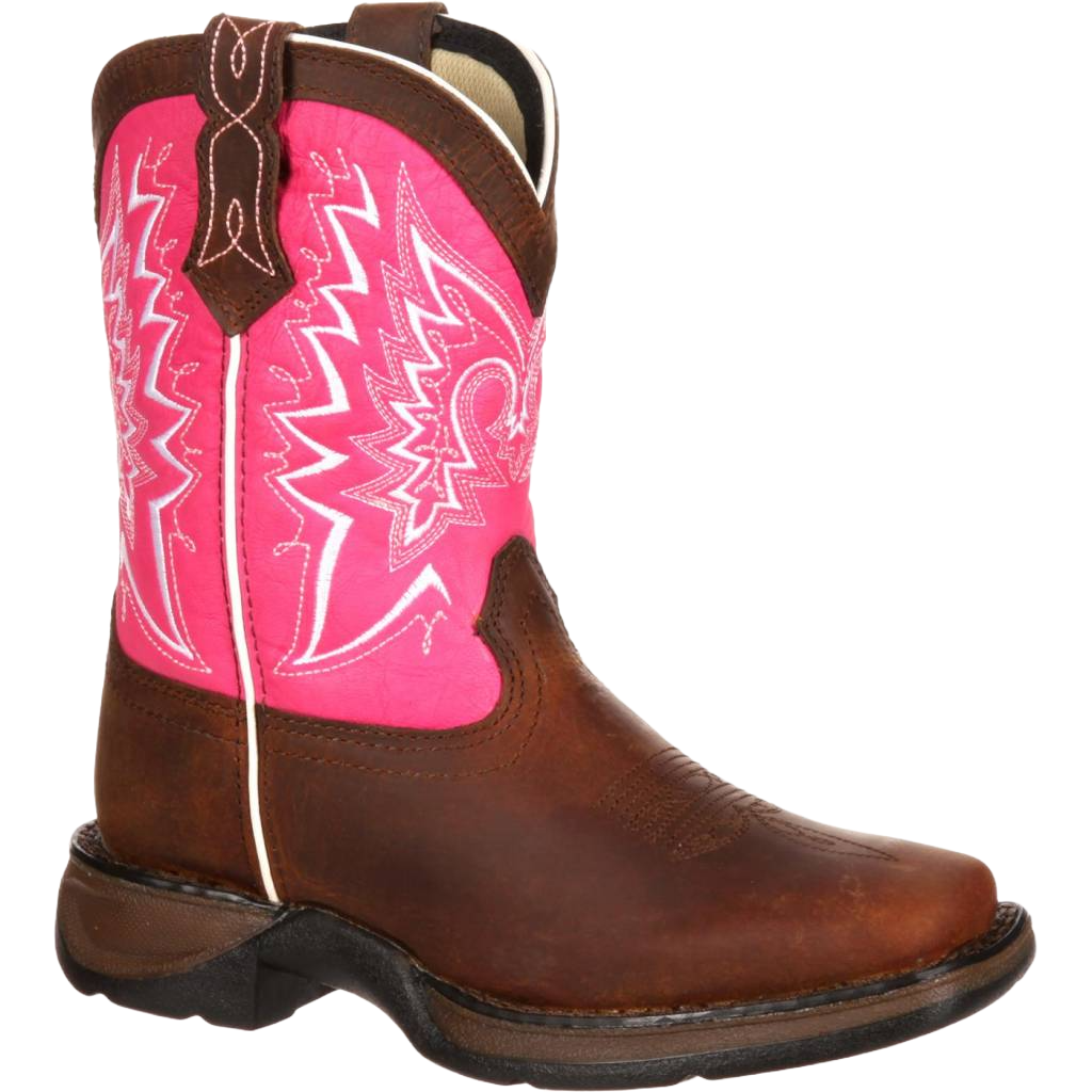 Durango Children's Let Love Fly Pink & Brown Western Boots