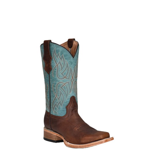 Circle G by Corral Girls Brown & Turquoise Western Boots J7106