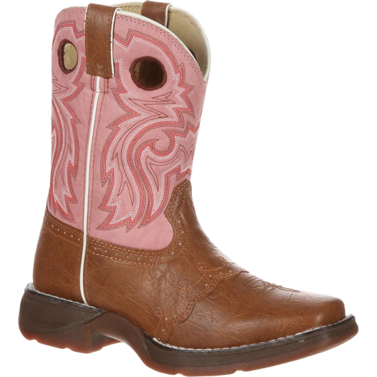 Load image into Gallery viewer, Durango Children&amp;#39;s Lacey Pink &amp;amp; Tan Saddle Vamp Western Boots BT287
