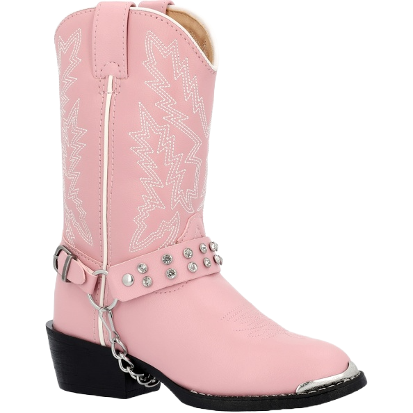 Durango Girl's  Round Toe Pink Pull On Western Boots BT568