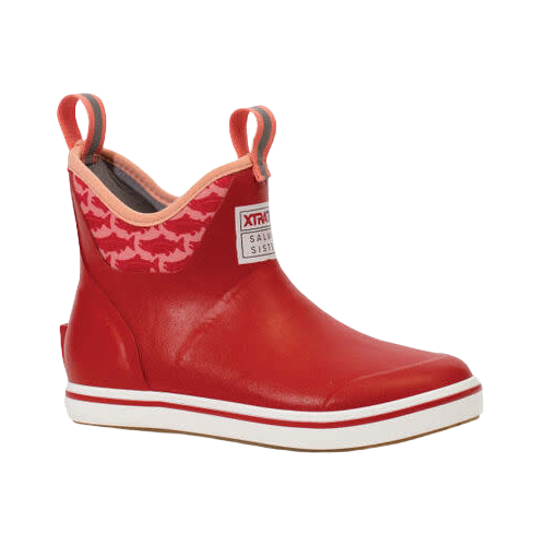 XTRATUF® Ladies Red & Sockeye Salmon 6" Ankle Deck Boots XWAB-6KS