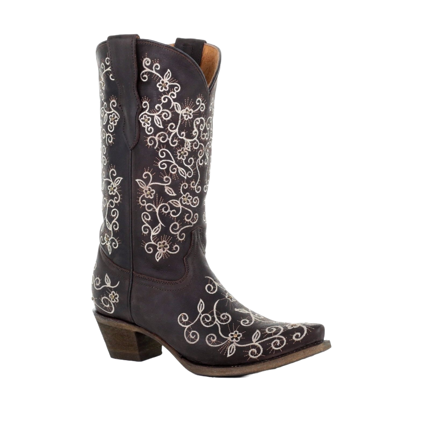 Corral Children's Brown Floral Embroidered Boot E1309