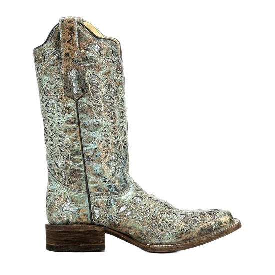Load image into Gallery viewer, Corral Ladies Sabrina Metallic Bronze &amp;amp; Turquoise Glitter Boots A2955
