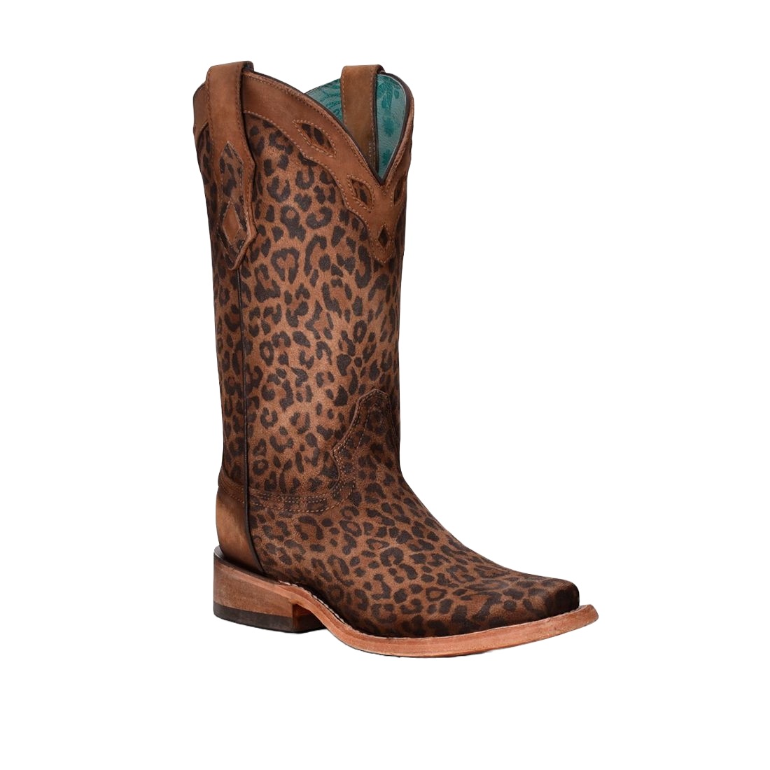 Corral Ladies Leopard Print Square Toe Boots C3788