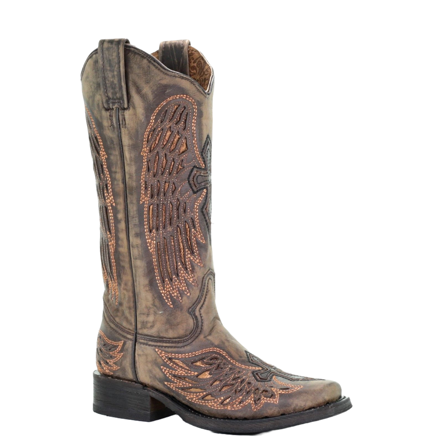 Corral Ladies Sand Wings & Cross Inlay Motorcycle Boots A3727